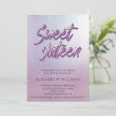 Elegante lila minimalistische chic glittersjabloon kaart (Staand voorkant)