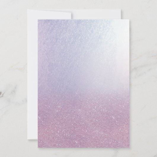 Elegante lila minimalistische chic glittersjabloon kaart (Achterkant)