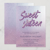 Elegante lila minimalistische chic glittersjabloon kaart (Voorkant / Achterkant)