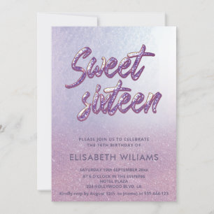 Elegante lila minimalistische chic glittersjabloon kaart