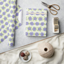 Elegante Lila paarse bloemen lentebloem Cadeaupapier