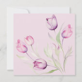 Elegante lila paarse bloemige watercolor tulpen kaart (Achterkant)