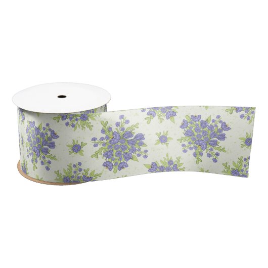 Elegante lila paarse lente bloemen satijnen lint (Spoel)