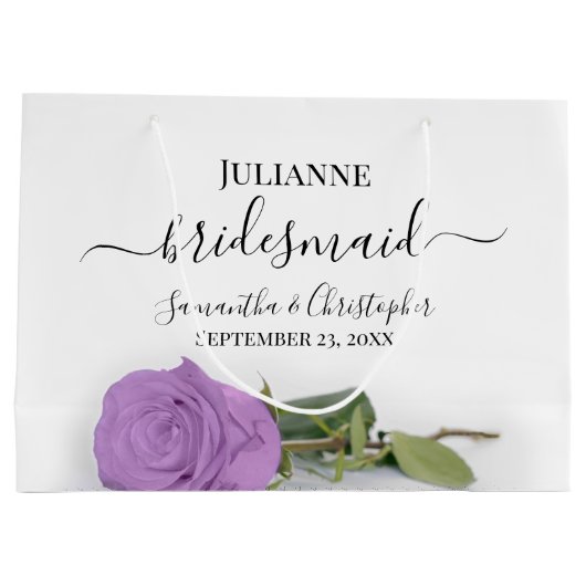 Elegante Lila Paarse Roos Posh bruidsmeisje bruilo Groot Cadeauzakje (Achterkant)