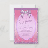 Elegante Lila & Roze Juweel Bow & Confetti Verjaar Kaart (Voorkant)