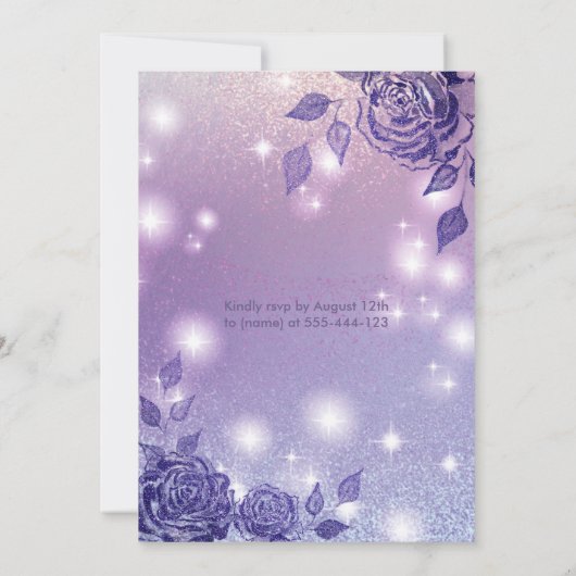 Elegante Lila rozen modern Glitter jurkje Kaart (Achterkant)