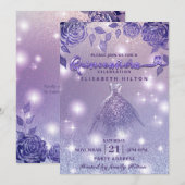 Elegante Lila rozen modern Glitter jurkje Kaart (Voorkant / Achterkant)