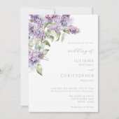 Elegante Lila Sage Waterverf Bloemenbruiloft Kaart (Voorkant)