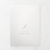 Elegante Lila Script Monogram bruiloft Drieluik Uitnodiging (Cover)