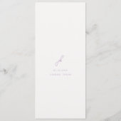 Elegante Lila Script Monogram bruiloft Menu (Achterkant)