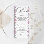 Elegante Lila Waterverf Bloemen Bruiloft Menu<br><div class="desc">Elegante Lila Waterverf Bloemen Bruiloft Menu. Overeenkomende objecten beschikbaar.</div>