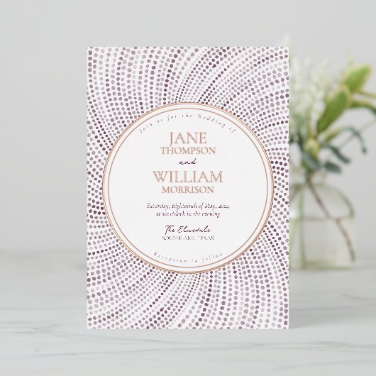 Elegante Lila Waterverf Folie bruiloft uitnodiging (Staand Voorkant)