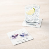 Elegante Lila Waterverf Kustvisbruiloft Kartonnen Onderzetters (Insitu)