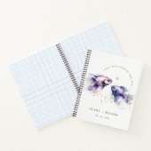 Elegante Lila Waterverf Kustvisbruiloft Notitieboek (Binnen)