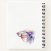 Elegante Lila Waterverf Kustvisbruiloft Notitieboek (Achterkant)