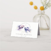 Elegante Lila Waterverf Kustvisbruiloft Plaatskaartje (Voorkant)