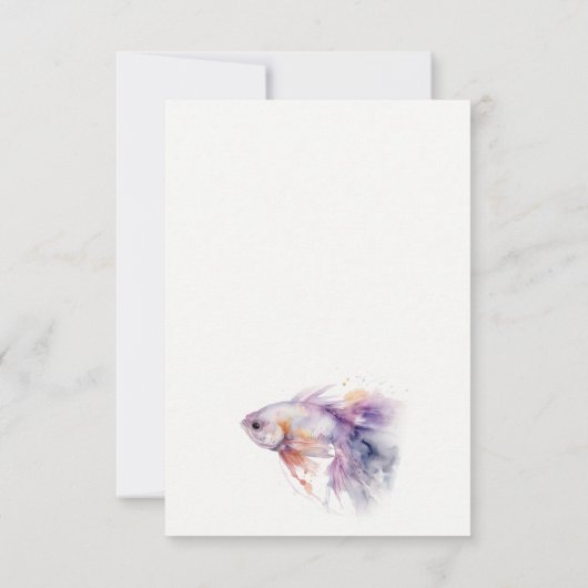 Elegante Lila Waterverf Kustvisbruiloft RSVP Kaartje (Achterkant)