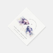 Elegante Lila Waterverf Kustvisbruiloft Servet (Hoek)