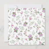 Elegante Lila Wildflower Lavendel Bruiloft Kaart (Achterkant)