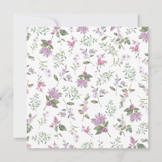 Elegante Lila Wildflower Lavendel Bruiloft Kaart (Achterkant)