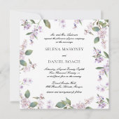 Elegante Lila Wildflower Lavendel Bruiloft Kaart (Voorkant)