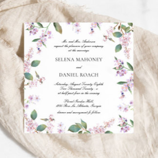 Elegante Lila Wildflower Lavendel Bruiloft Kaart