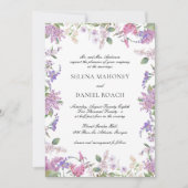 Elegante Lila Wildflower Lavendel Bruiloft Kaart (Voorkant)