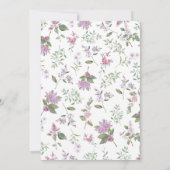 Elegante Lila Wildflowers Chique bruiloft Kaart (Achterkant)