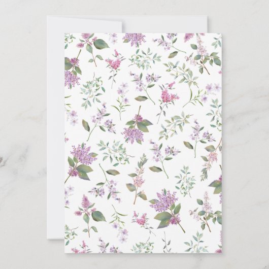 Elegante Lila Wildflowers Chique bruiloft Kaart (Achterkant)