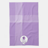 Elegante Lilac Violet Tartan Monogram Theedoek (Verticaal)