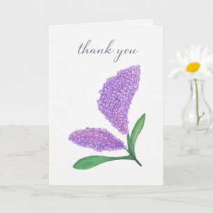 Elegante Lilac Watercolor Bedankkaart Kaart