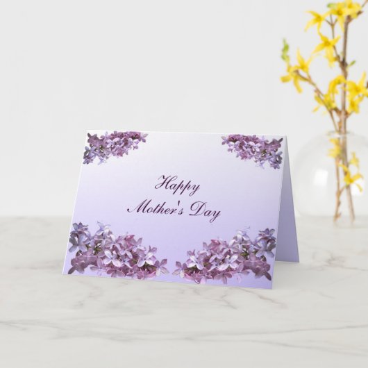 Elegante Lilacs Moederdag Kaart (Gele Bloem)