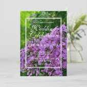 Elegante lilacs paarse lavendel bloemenbruiloft kaart (Staand voorkant)