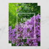 Elegante lilacs paarse lavendel bruiloft kaart (Voorkant / Achterkant)