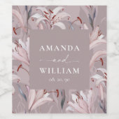 Elegante Lily gepersonaliseerde bruiloft wijn labe Etiket (Enkel label)