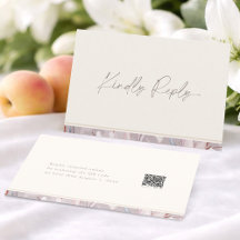 Elegante Lily Trouw RSVP Kaart met QR Code