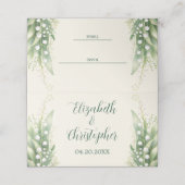 Elegante Lily van de vallei Bloemen Bruiloft Plaatskaartje (Buitenkant ongevouwen)