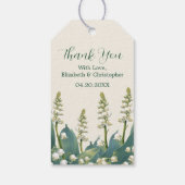 Elegante Lily van de vallei Bloemenbruiloft Cadeaulabel (Achterkant)