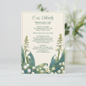 Elegante Lily van de vallei Bloemenbruiloft Informatiekaartje (Staand voorkant)