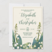 Elegante Lily van de vallei Bloemenbruiloft Kaart (Voorkant)