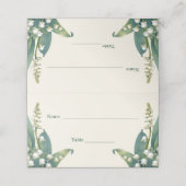 Elegante Lily van de vallei Bloemenbruiloft Plaatskaartje (Buitenkant ongevouwen)