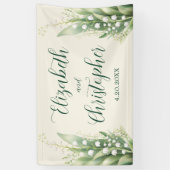 Elegante Lily van de vallei Bloemenbruiloft Spandoek (Verticaal)