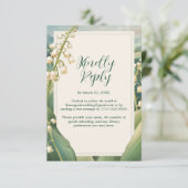 Elegante Lily van de vallei Bloemenbruiloft Vertic RSVP Kaartje (Staand voorkant)