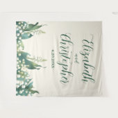 Elegante Lily van de vallei Bloemenbruiloft Wandkleed (Voorkant (horizontaal))