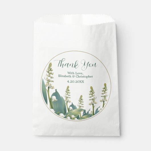Elegante Lily van de Vallei Bruiloft Dank u Bedankzakje (Voorkant)