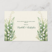 Elegante Lily van de vallei Bruiloft Horiz Informatiekaartje (Achterkant)