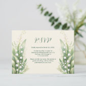Elegante Lily van de vallei Bruiloft Horiz RSVP Kaartje (Staand voorkant)