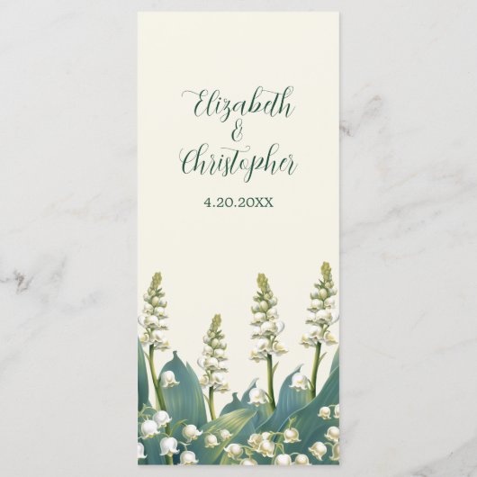 Elegante Lily van de vallei Bruiloft Menu (Achterkant)