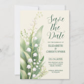 Elegante Lily van de vallei Bruiloft Save The Date Kaart (Voorkant)