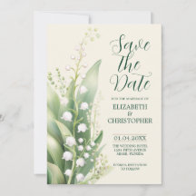Elegante Lily van de vallei Bruiloft Save The Date
